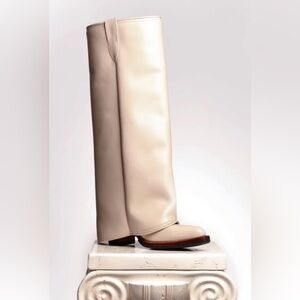 Bambi Bali Lumi Extra High Leather Boot Handmade 38 7.5/8 Retail $598